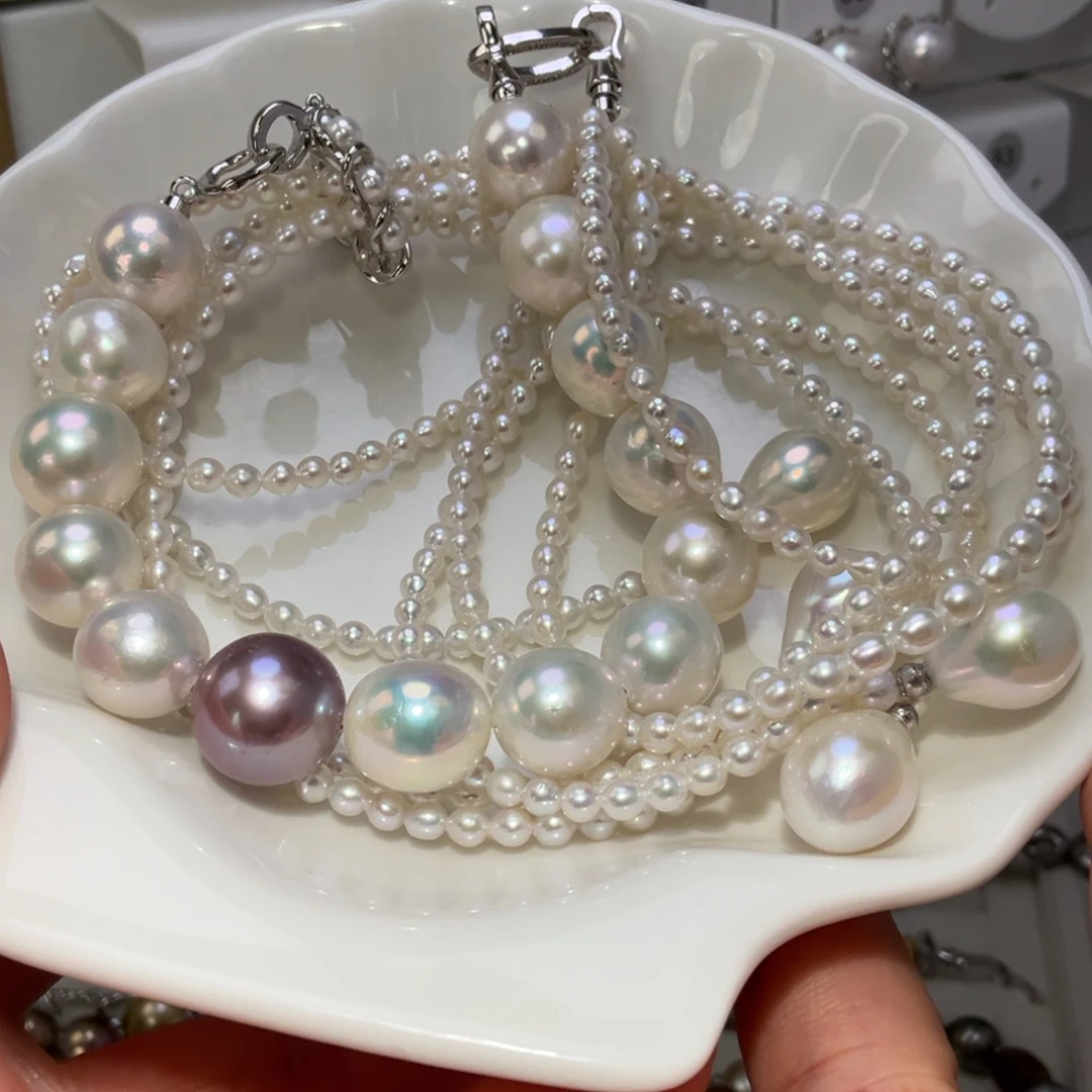 银S925镶嵌淡水珍珠颈饰