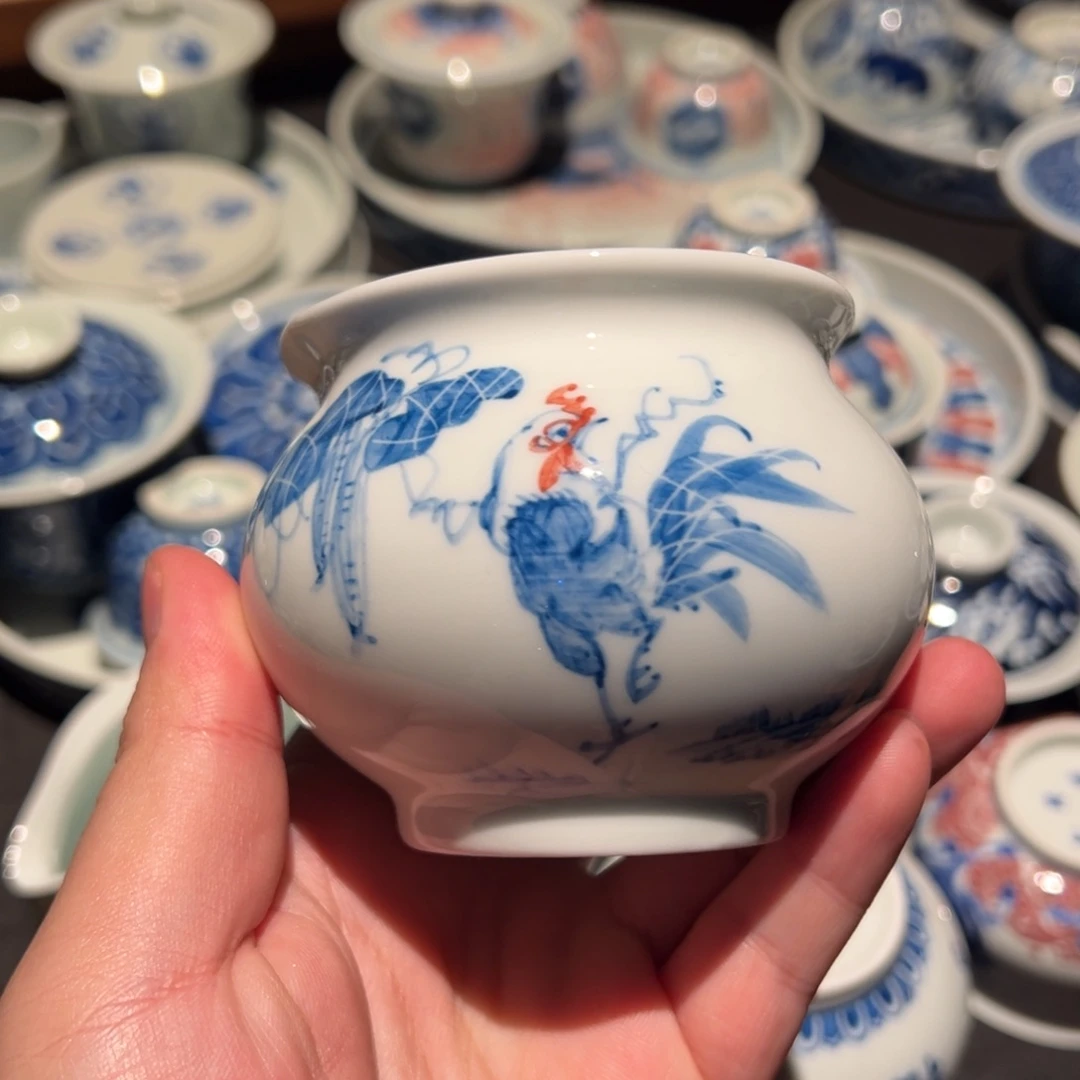 瓷公道杯公鸡报晓公道杯微瑕