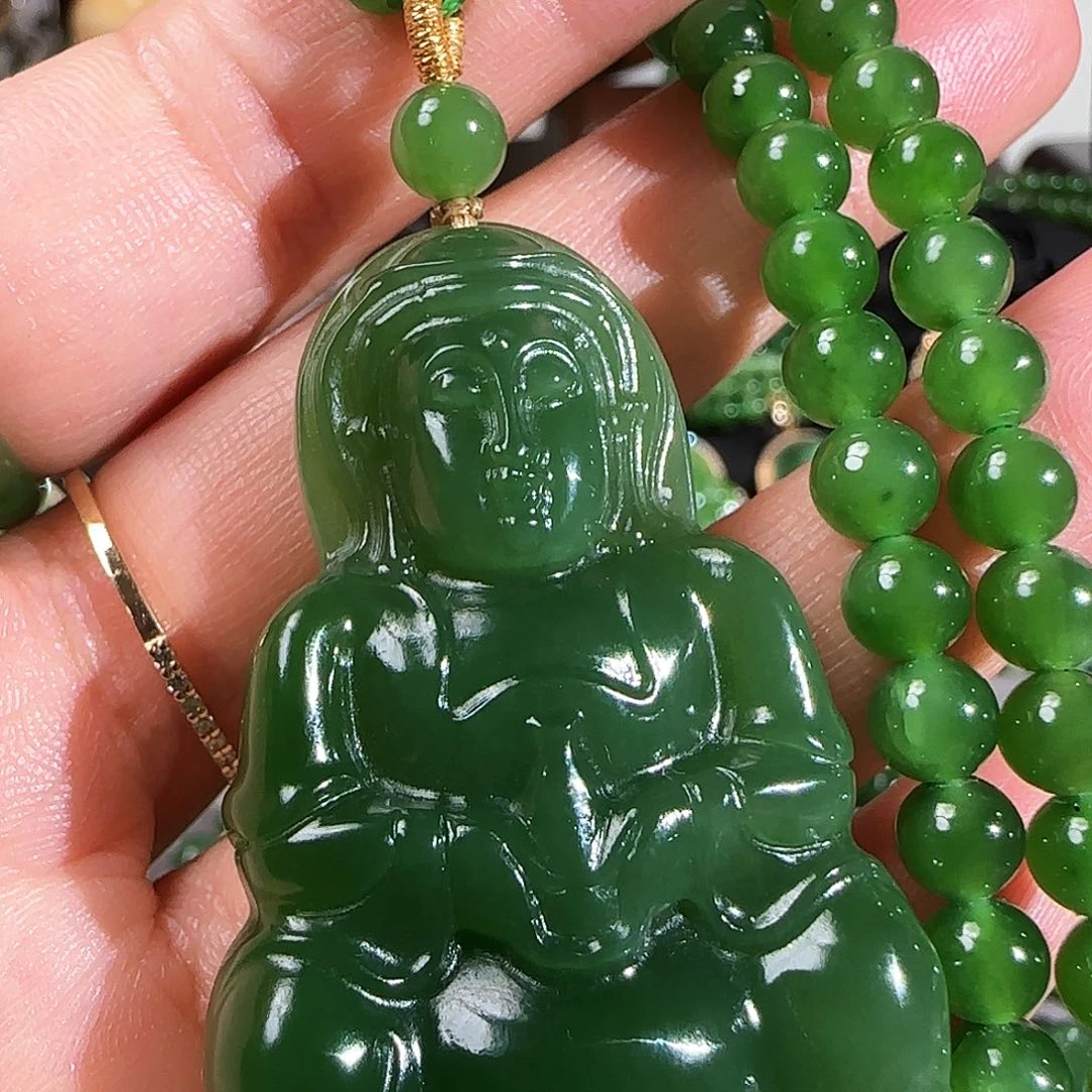 和田玉（碧玉）颈饰未镶嵌