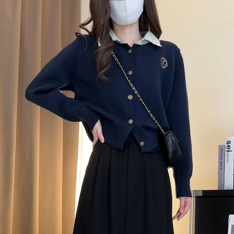 秋冬新款上衣开衫毛衣长袖针织短款宽松显瘦气质时尚百搭复古秋冬
