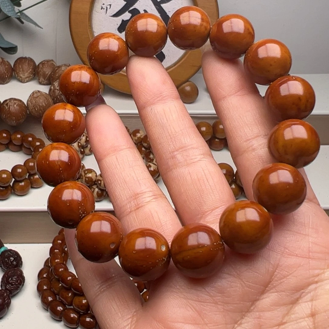 紫金鼠手串半实心光珠14