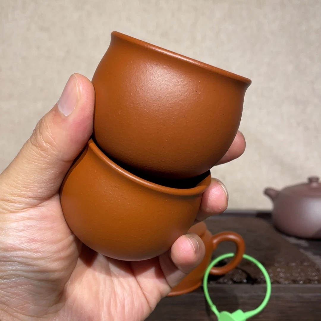 生砂生料朱泥主人杯2只