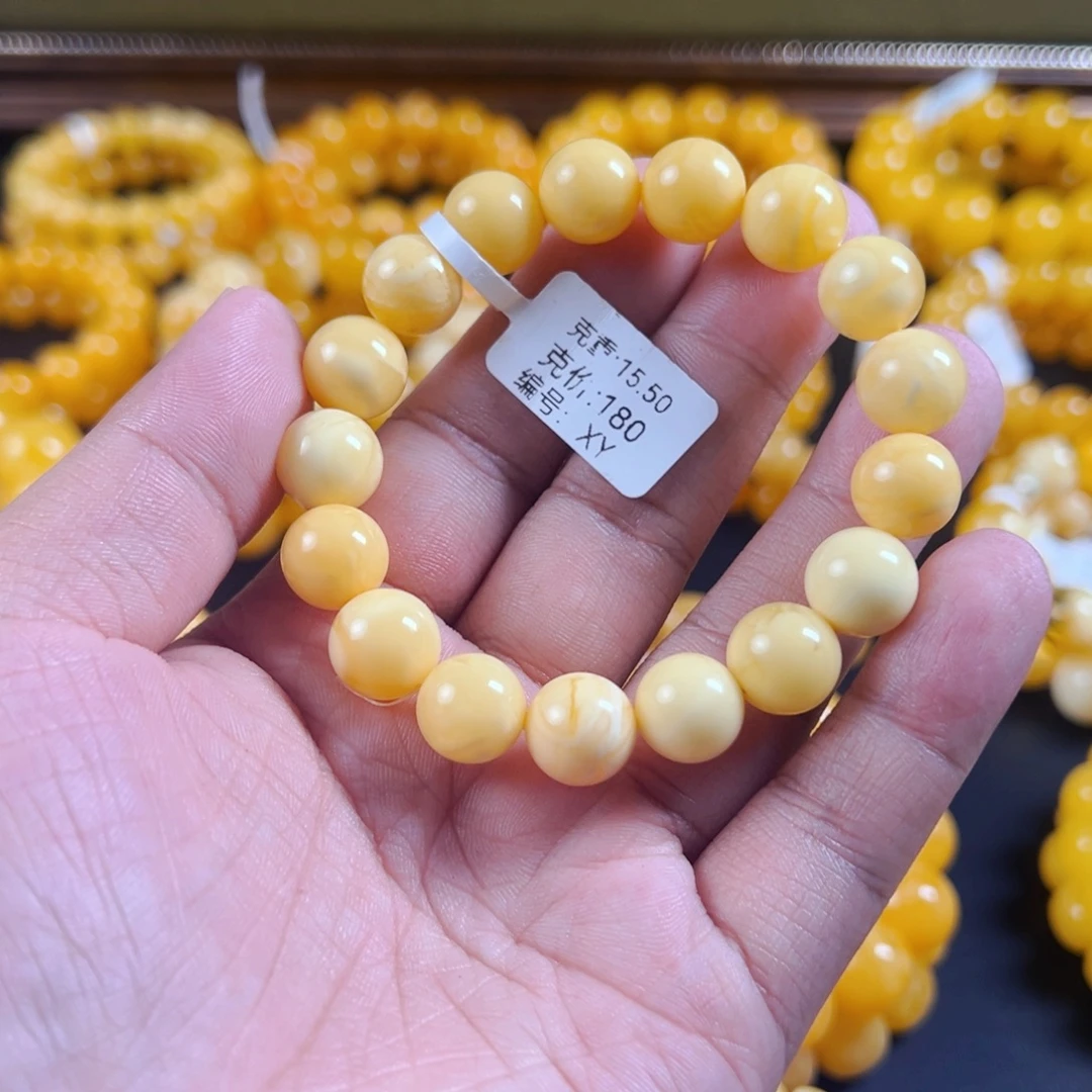 手串琥珀未镶嵌小年份11 m克重15.50xy
