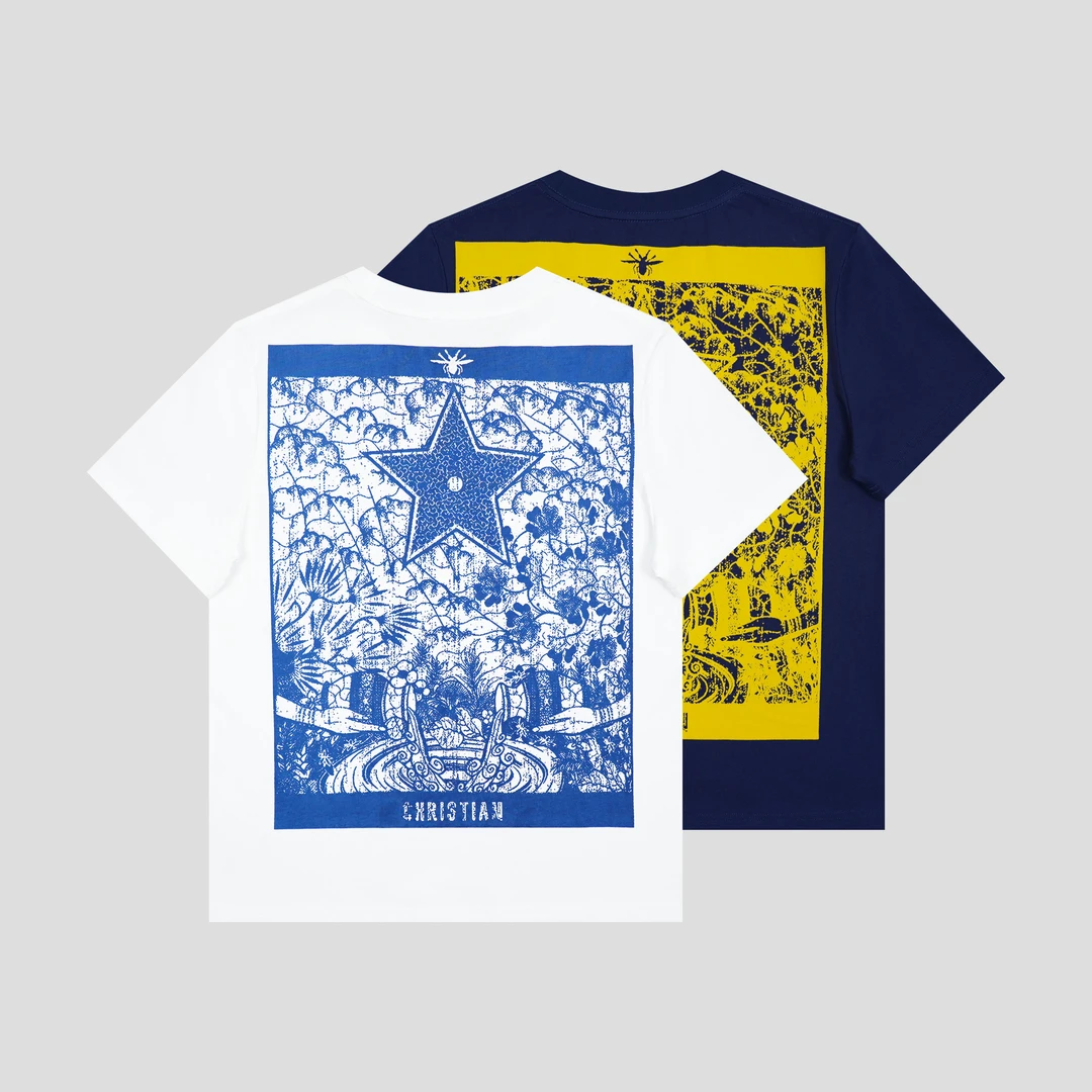 奈斯专属【星星闪耀】2025夏季高街设计百搭体闲重工圆领短袖T恤