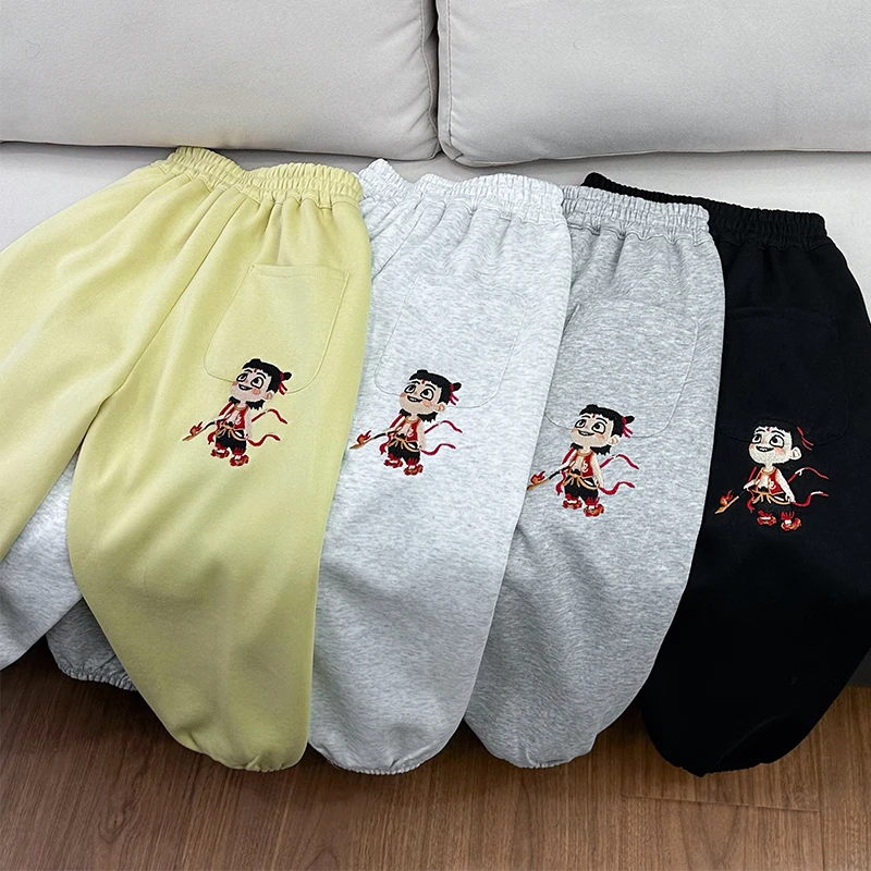 【2025春款】高定哪吒男童裤子儿童运动裤中大童男童时髦潮帅男孩