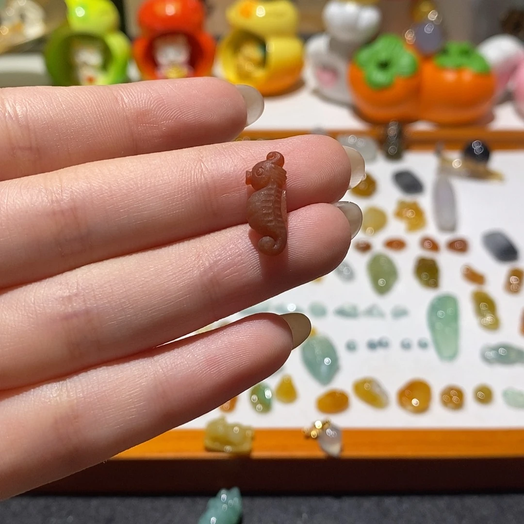 铃***开未镶嵌定制翡翠海马