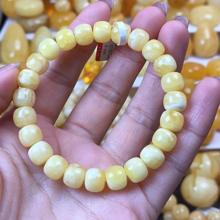 琥珀未镶嵌手链天然无优化琥珀蜜蜡