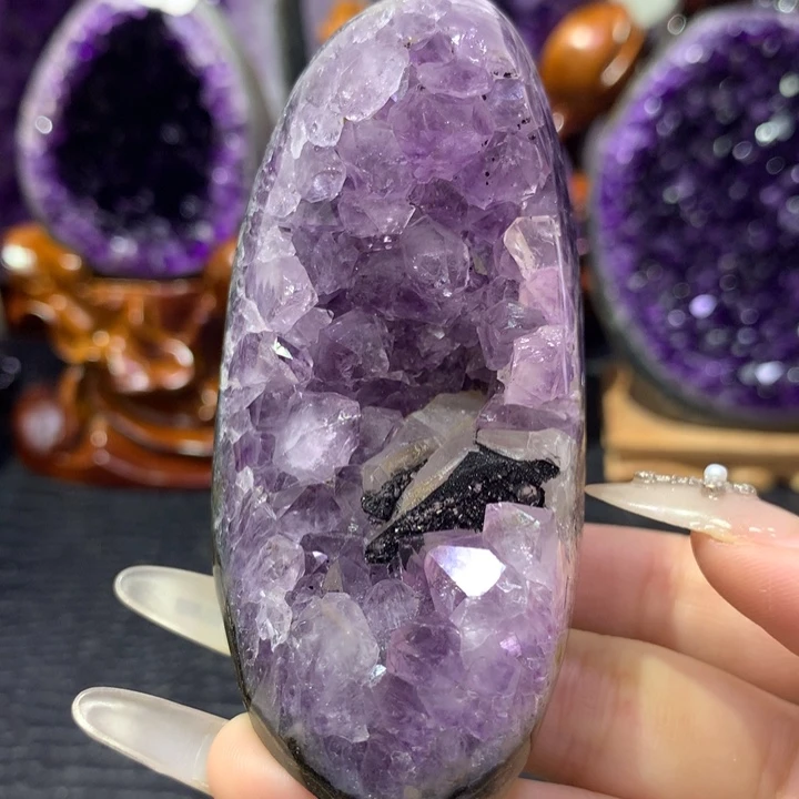 紫晶珠宝半成品未镶嵌13.仙仙紫带方解