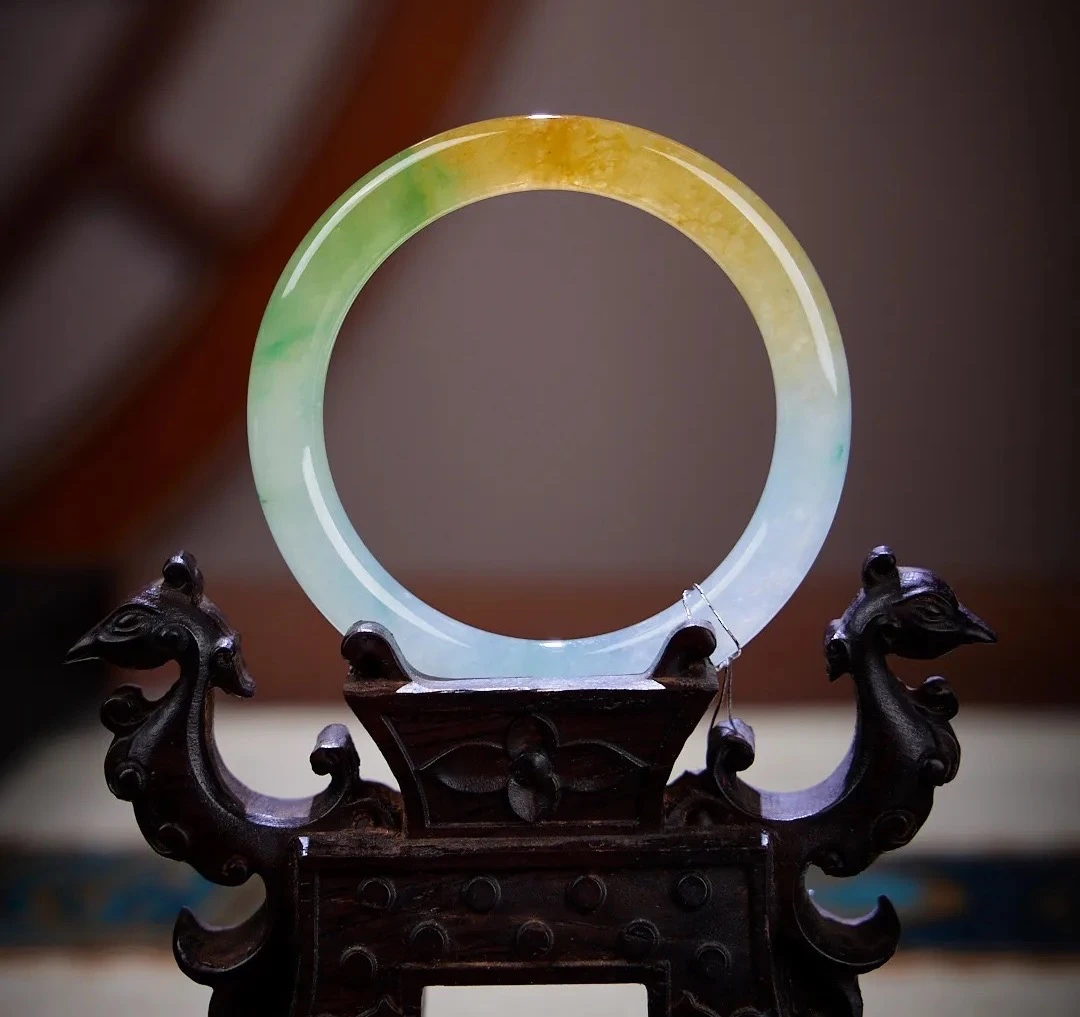 时尚国风半山水飘花正圈美人镯