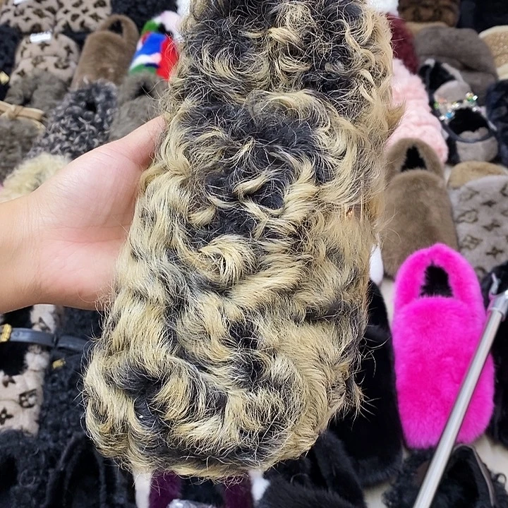 松糕鞋黄牛剖层皮革羊卷毛博肯36码