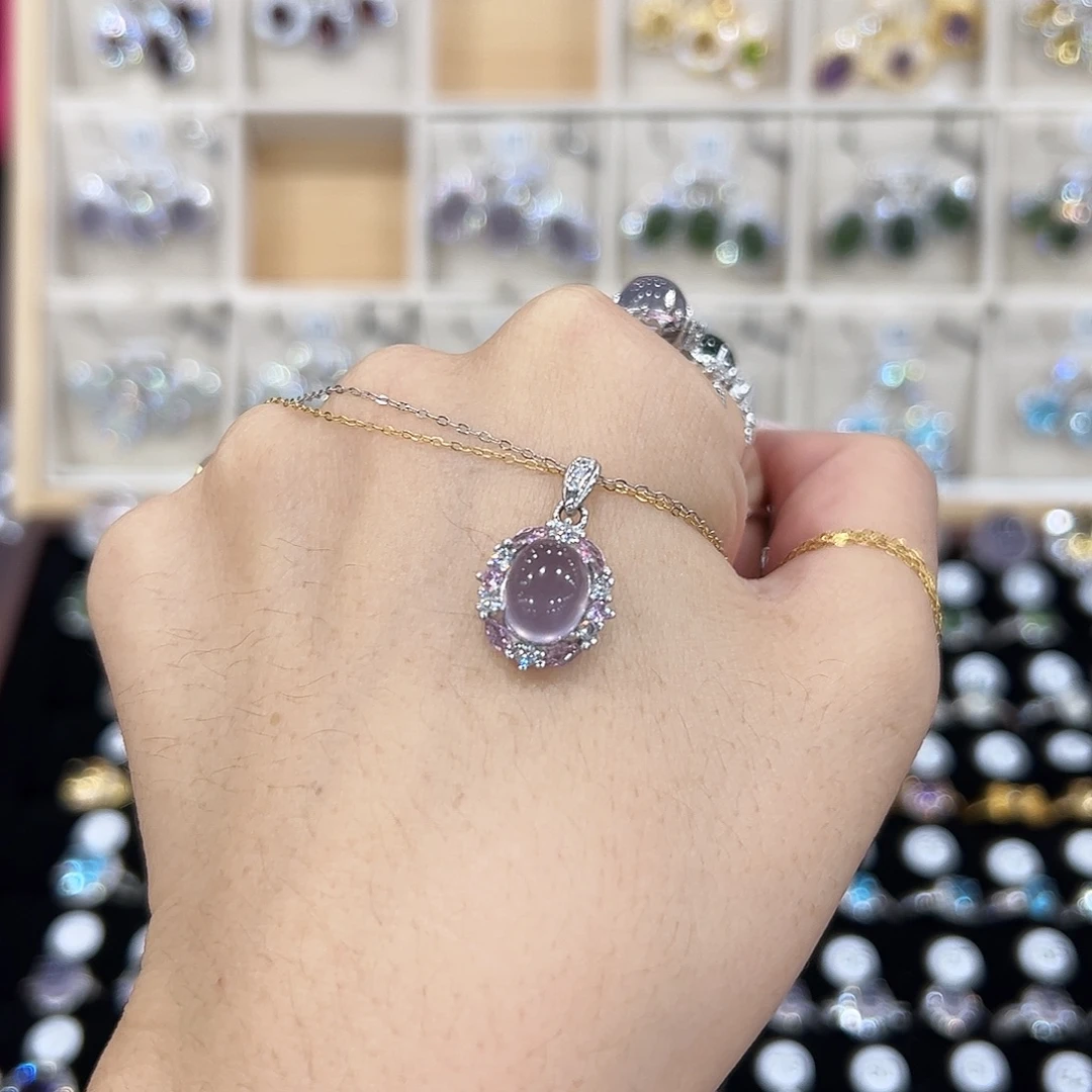 N***y吊坠萤石银S925镶嵌