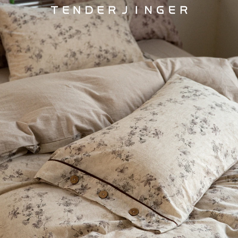 Tender Jinger｜居家生活 新中式复古风被套棉麻印花被套床单