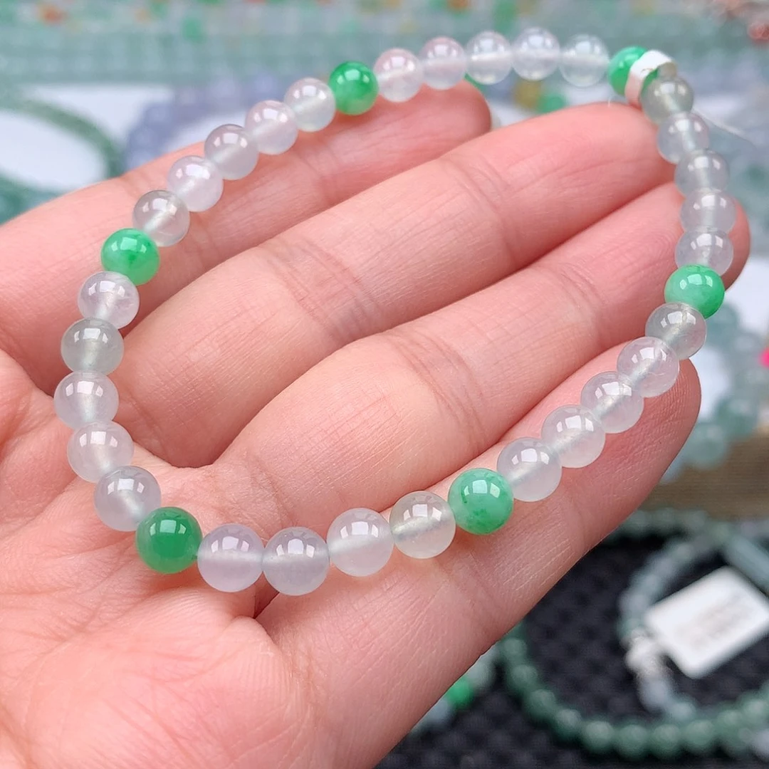 翡翠手链未镶嵌翡翠卡5.5