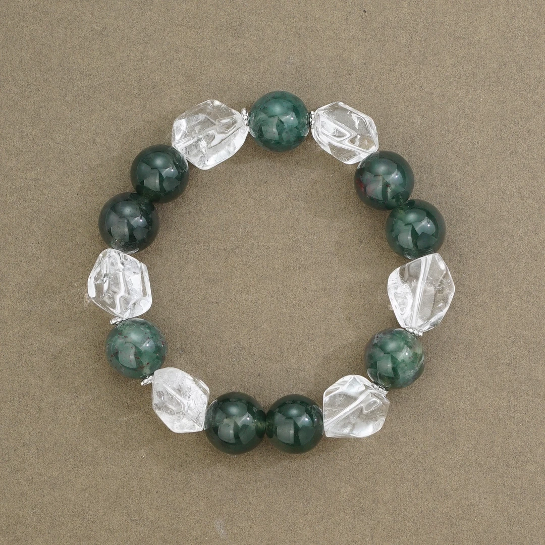 原创  【漓雾】大颗粒水晶水草手串46538