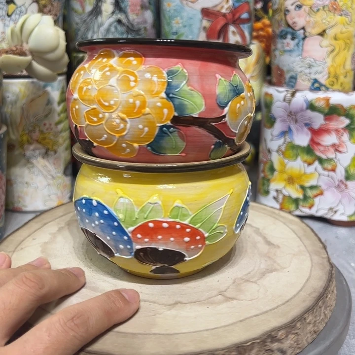 景德镇红陶精品手绘陶瓷