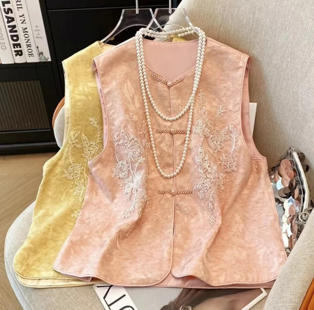 【沐春风】重工绣花高级感新中式改良唐装新国风百搭女马夹