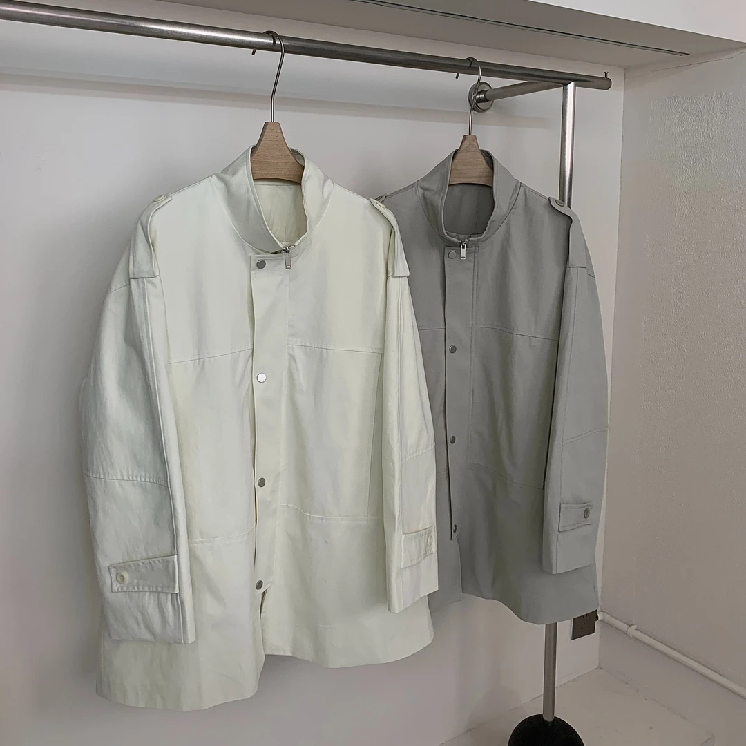 519-520极简风高级感风衣背后抽绳外套