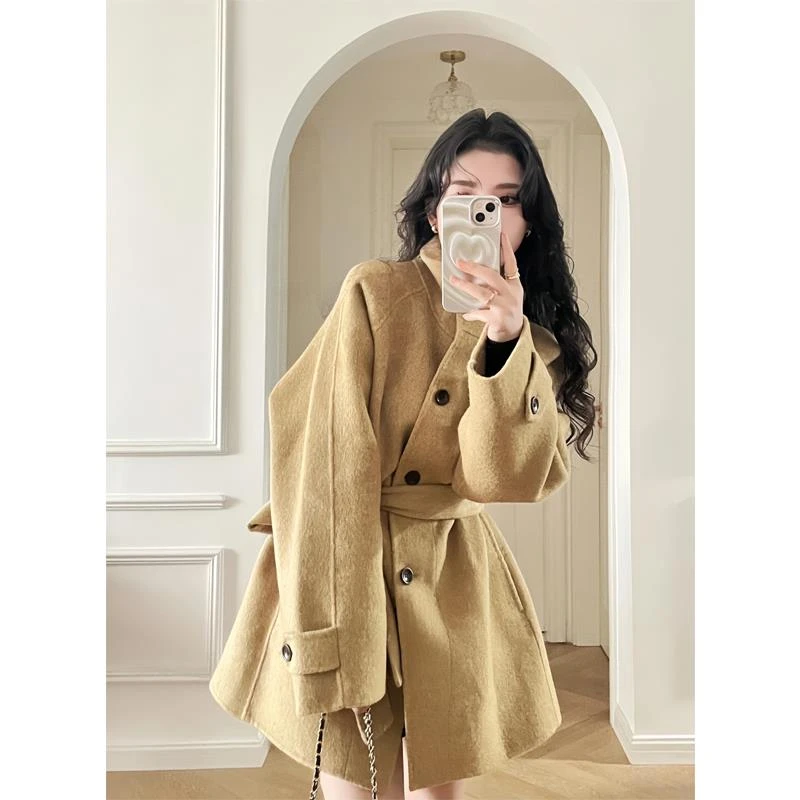 深冬呢子大衣女入冬季2025新款毛呢外套小个子独特超好看加厚韩系