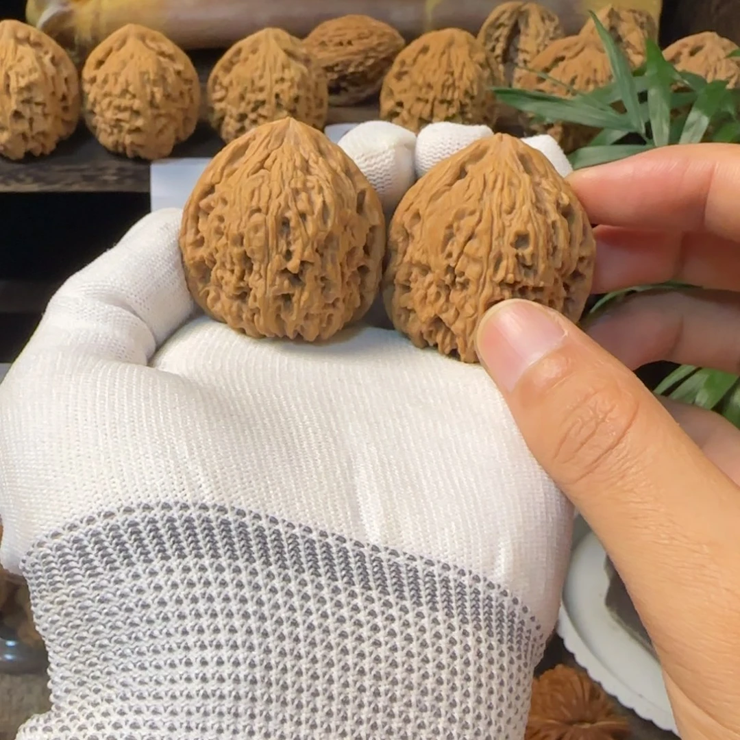 文玩核桃把件南将石三角40尺寸