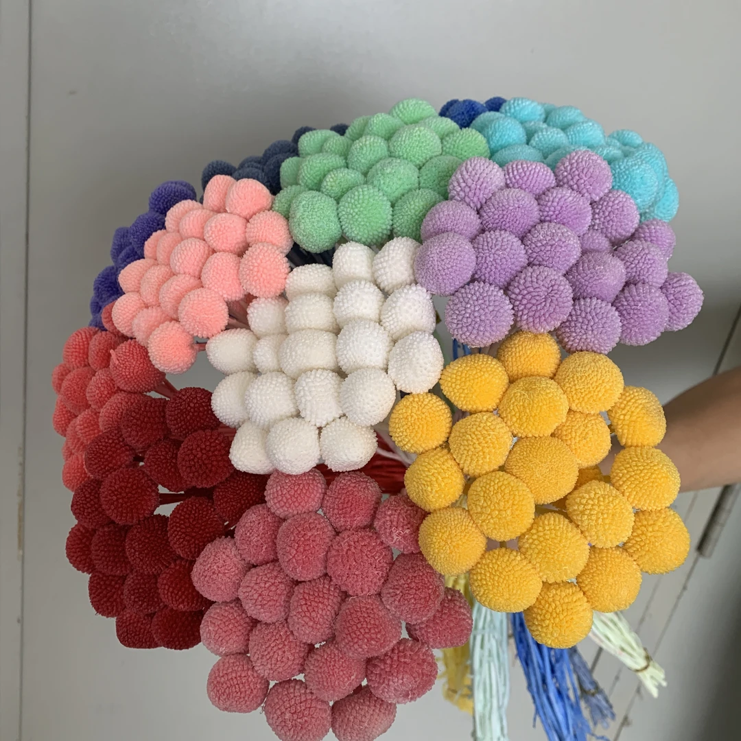 永生花黄金球花束端午节家居摆件天然干花花束昆明工厂批发直发