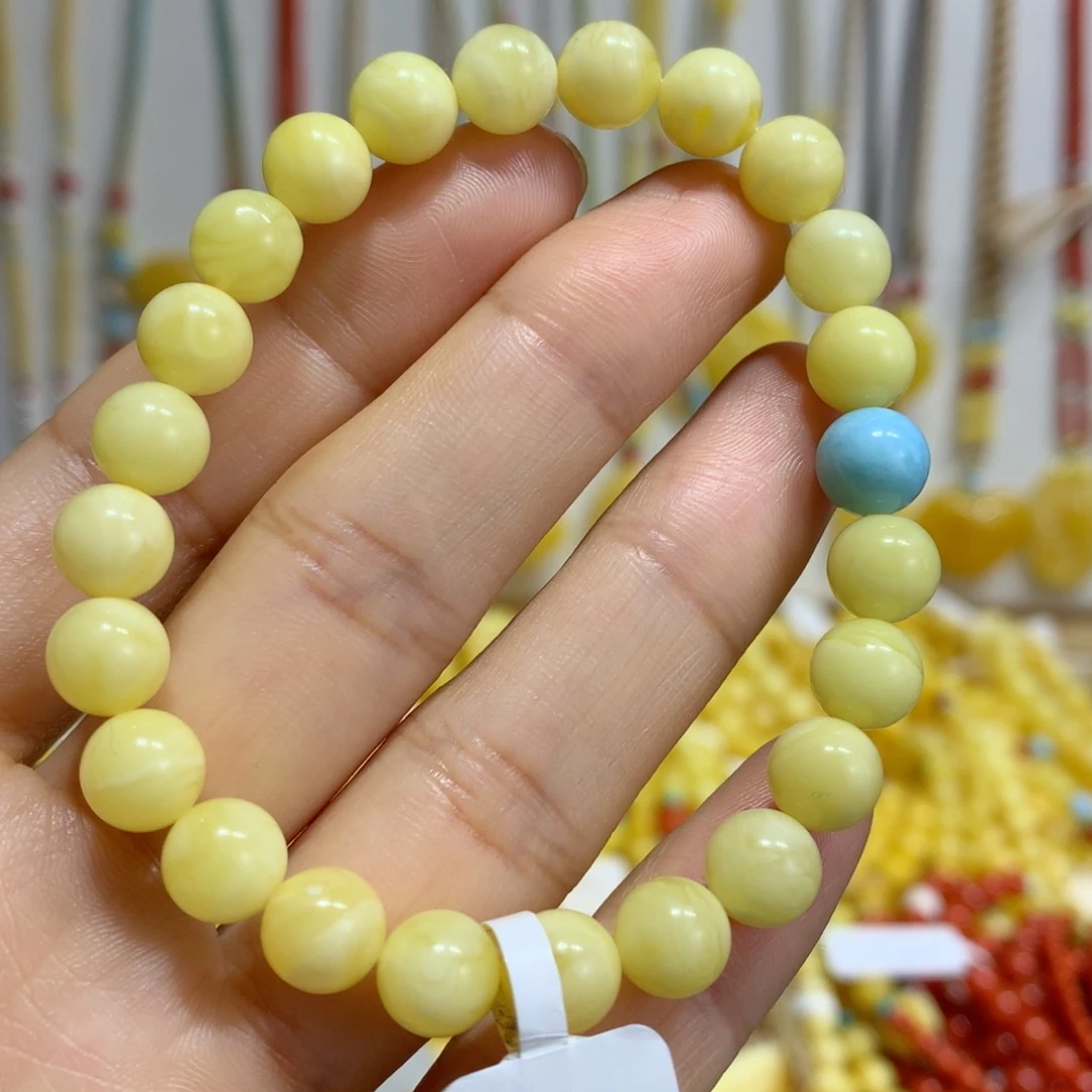 蜜蜡未镶嵌手链7.8mm