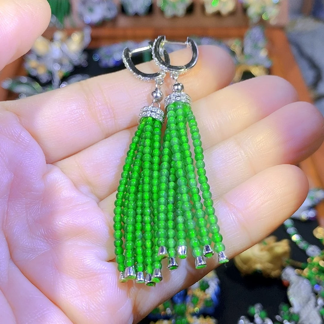 吊坠(不含链)银S925镶嵌翡翠