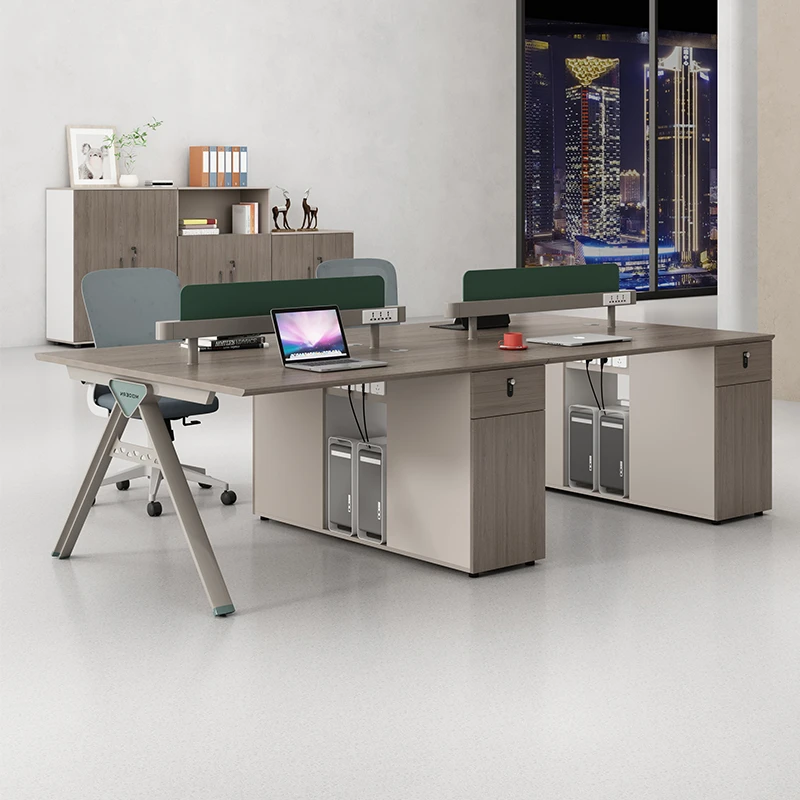 办公桌简约现代工位办公桌椅组合双4四6六人位员工办公家具职员桌
