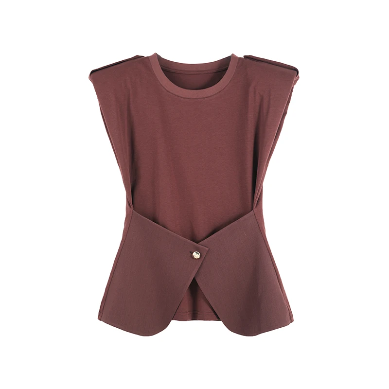 「气质加成」2025夏季新款高级感纯色无袖套头上衣SHBZXP641377