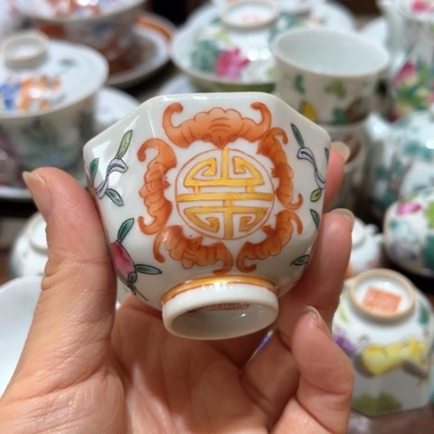 手绘盖碗壶承陶瓷