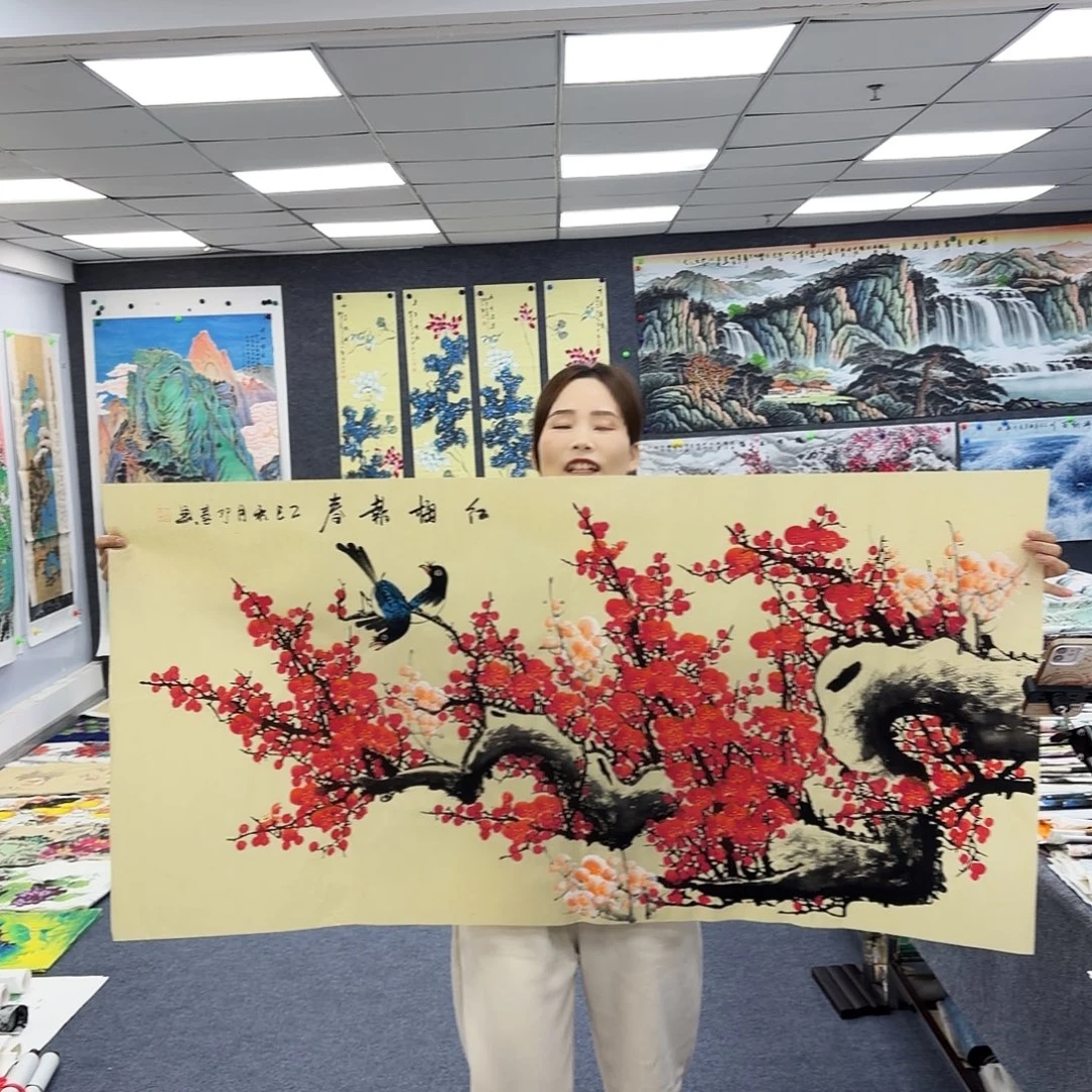 国画作品小姐姐放漏中
