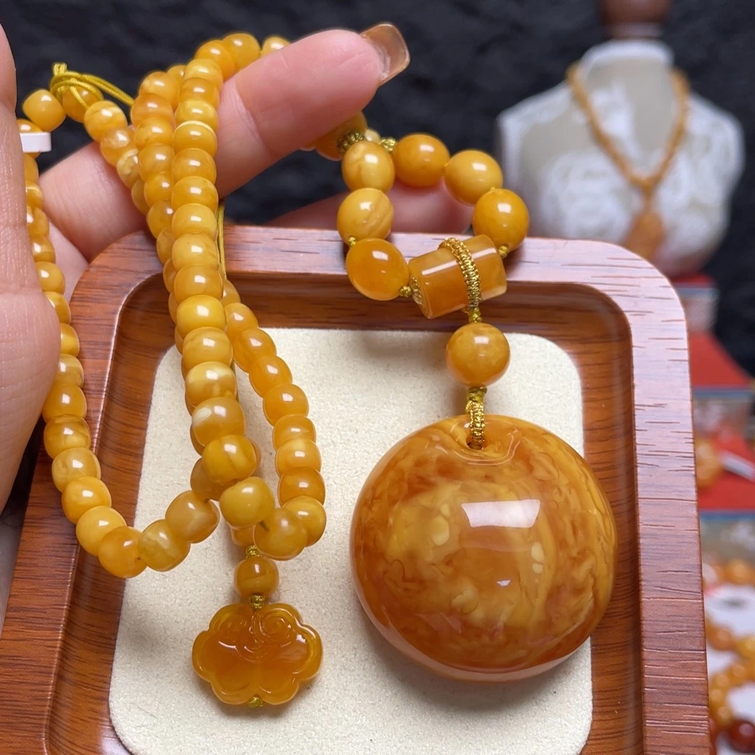 蜜蜡未镶嵌颈饰项链