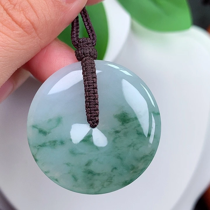 颈饰未镶嵌翡翠平安扣 34.6x5.5mm