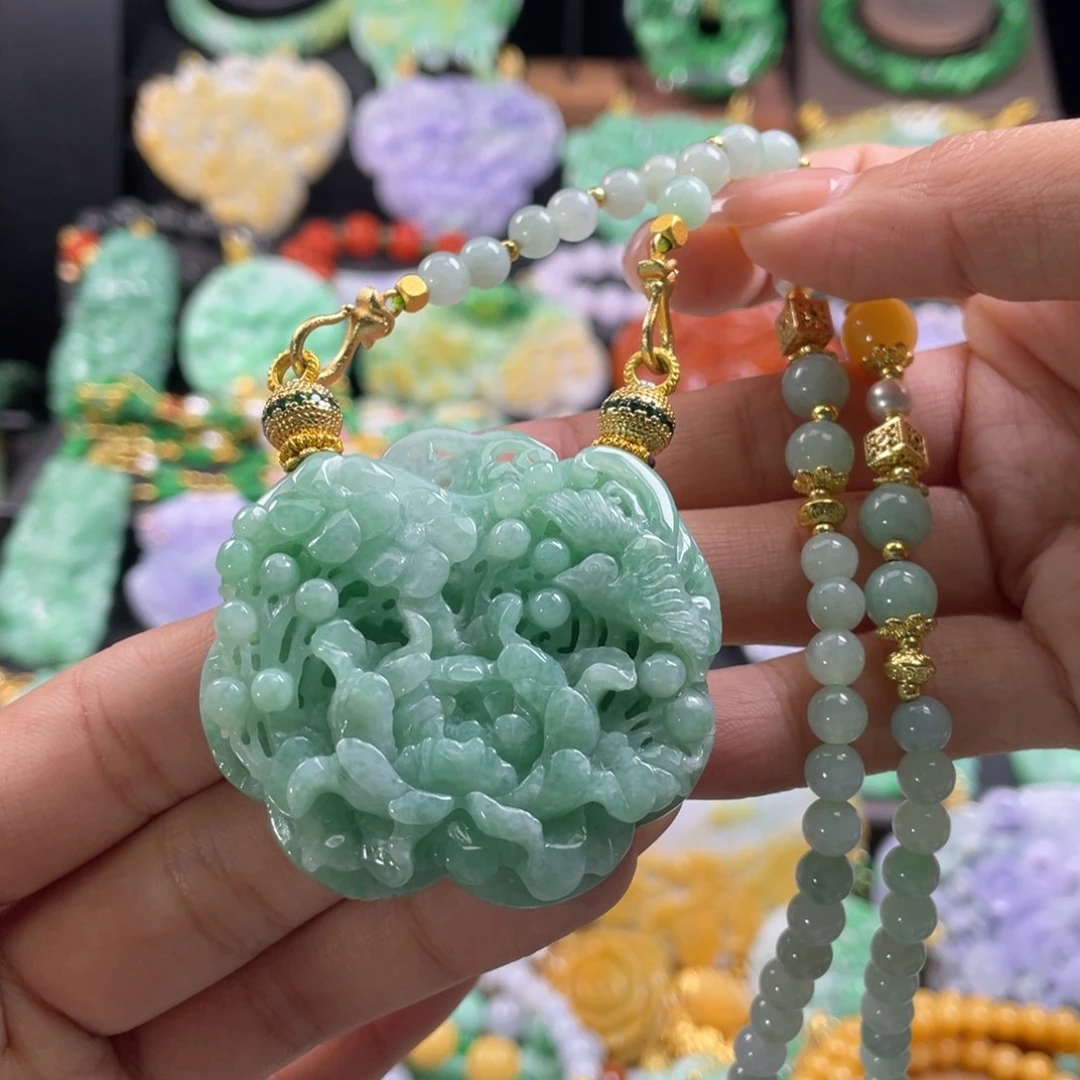 翡翠未镶嵌颈饰代编织