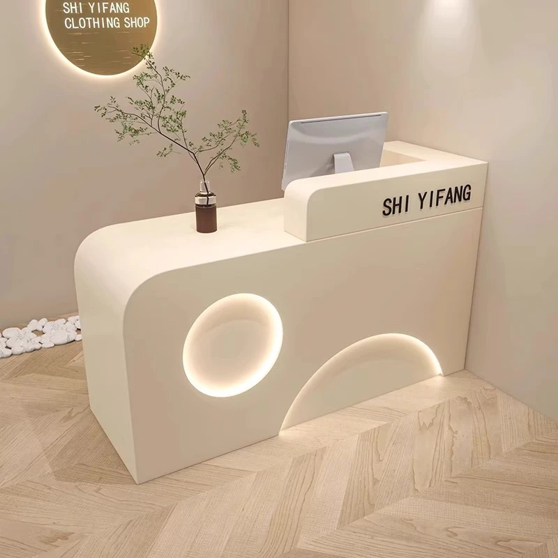 小型女装服装店收银台店铺理发店烤漆吧台美容院网红前台桌接待台