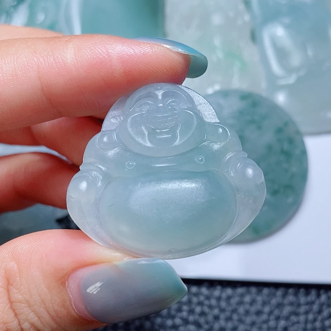 定制翡翠未镶嵌毛货付款后确认抛光