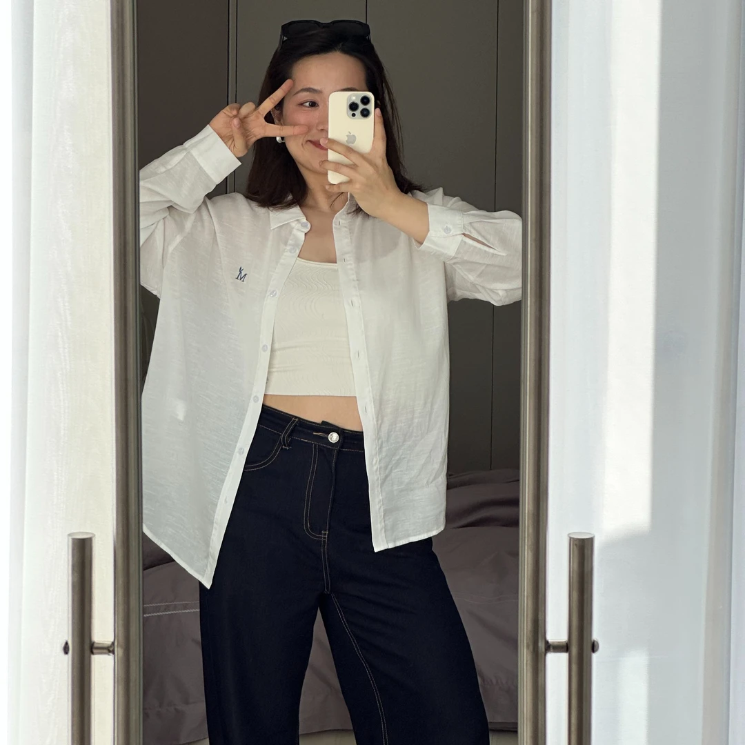 【夏日么么茶】 法式老钱风 天丝麻衬衣 薄款宽松 BF慵懒风防晒