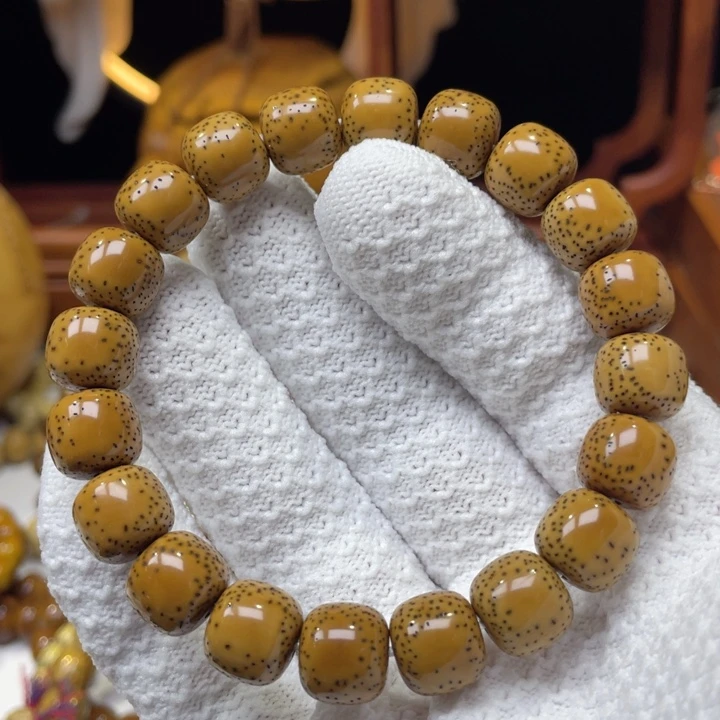 手串星月菩提12-11老型桶双留白牛毛星