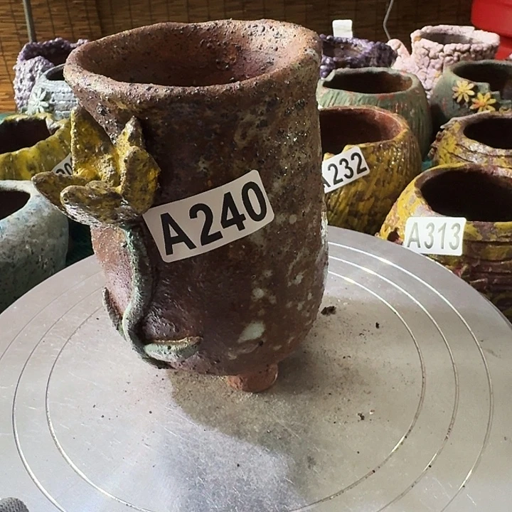 内口7高13粗陶手工