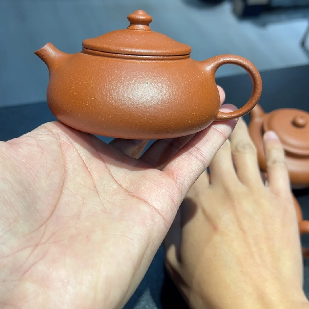 红泥茶壶纯红寒江