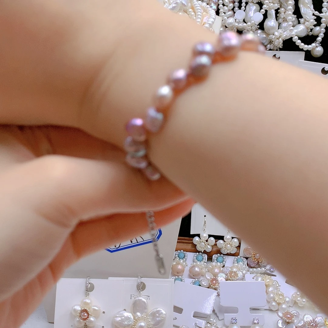 银S925镶嵌耳饰淡水珍珠