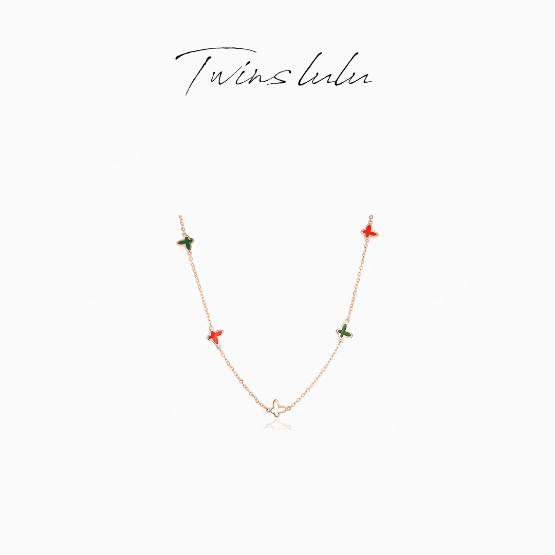 TWINS LULU925银流光风 秋上新轻奢首饰女款多彩蝴蝶项链TSJ9970