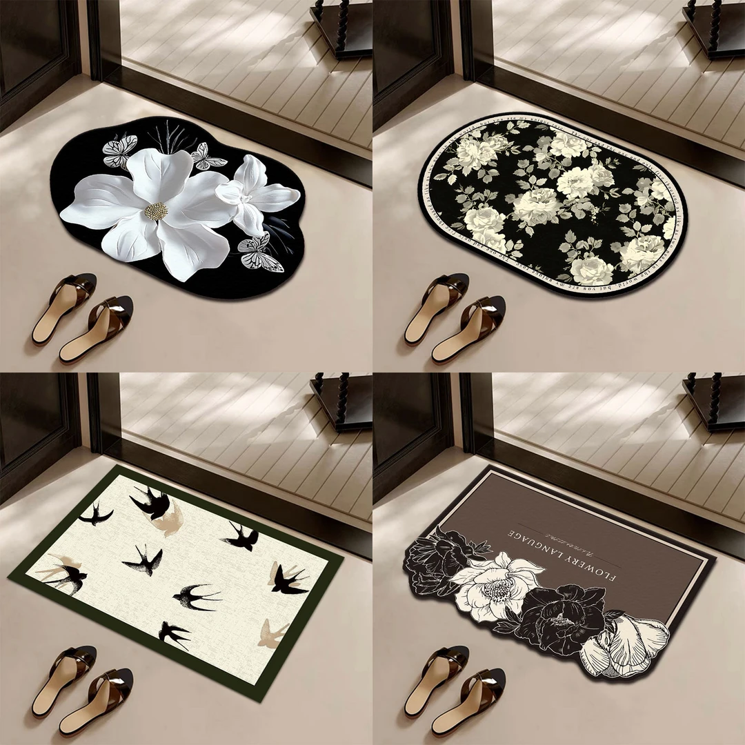 【两只羊】中古风纳帕皮纹一擦吸水地垫净浴室防滑卫生间门口脚垫