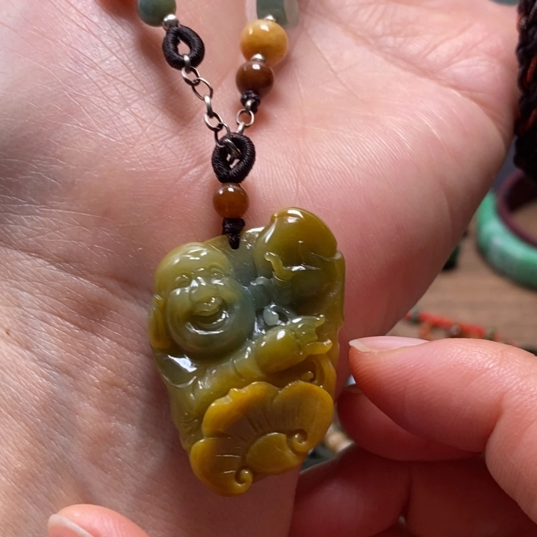 翡翠未镶嵌颈饰复古国风