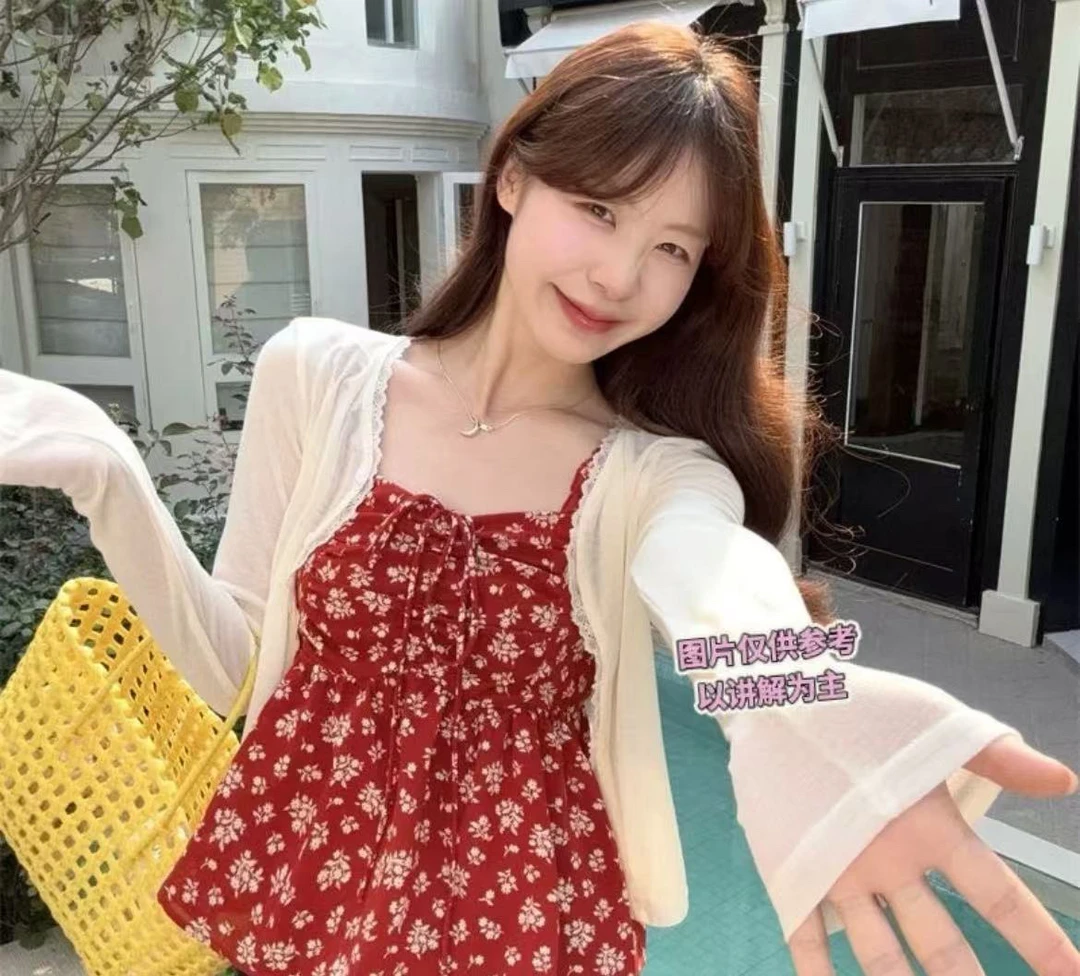 2025夏季新款大码女装套装纯欲甜美碎花吊带+外搭