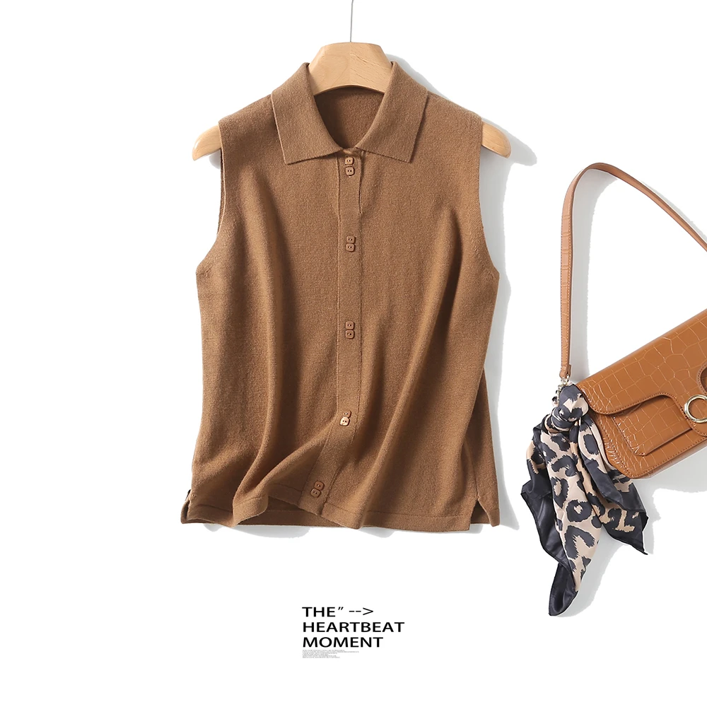 女士无袖羊毛衫纯色百搭休闲时尚简约针织背心BN927