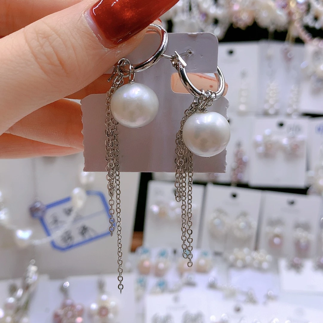 银S925镶嵌耳饰淡水珍珠东*