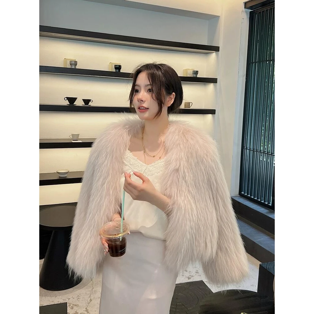 秋冬千金加密加厚双面编织毛外套女秋冬千金网红毛毛大衣冬季新款