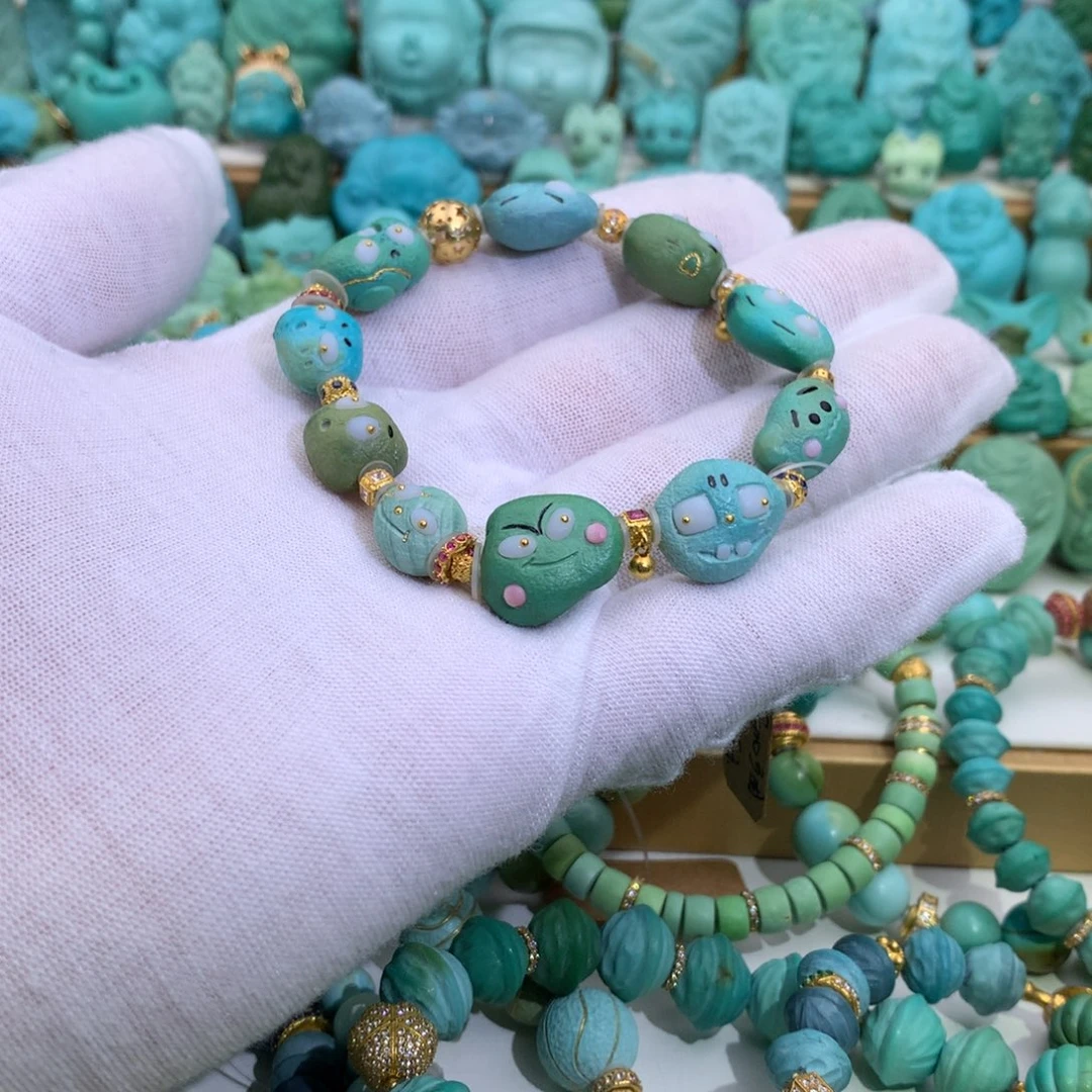 绿松石18K金镶嵌手链