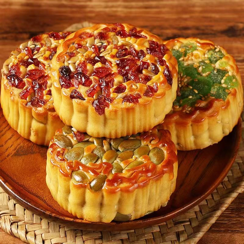 【现做现发】果仁月饼五仁传统月饼蔓越莓蜜饯果仁中秋月饼送礼厂家