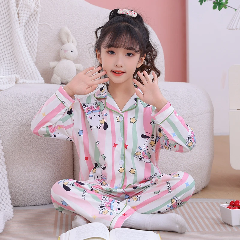 2025新款儿童睡衣女童春秋薄款长袖女孩睡衣中大童学生家居服套装